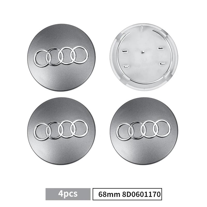 For Audi A360/61/68/69mm Car Wheel Center Hub Cap Rim Cover Car Goods For Audi B7 B5 B6 B8 B9 8P A3 A4 A5 A6 A7 A8 TT Q3 Q5 Q7 Q8 A1 8V 8L