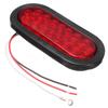 Universal 2X Oval Brake Stop Tail Fog Drl Turn Sealed Marker Lights Flush Mount 6" Inch 24 Led Truck Trailer Boat Utility Red Lens Waterproof 12V