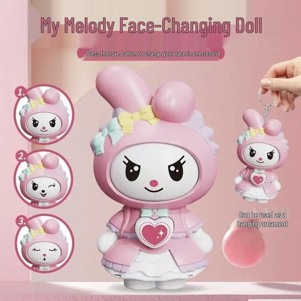 Crayon Shin-chan Pikachu Face-Changing Keychain Toy Ornament