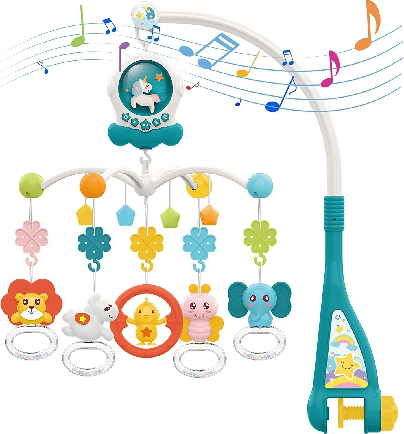 

OMATA Baby Crib Years Newborn Mobile Rotating Rattle Crib Music Hanging Crib Toddler Adjustable Baby Baby Shower Birthday Gift Mobile, 0-1 Old, Toy, синий