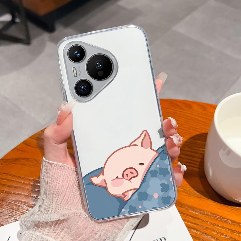 For Huawei Pura 70 Pro Plus Ultra Case Lucky Flower Transparent Phone Funda For Huawei Pura 70Pro+ Soft Slim TPU Silicone Cover