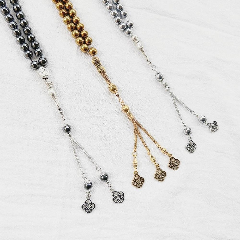Retro Rosary Beads 33 Beads Tassel Beads Handmade Prayer Beads for Hajj Daily Dhikr