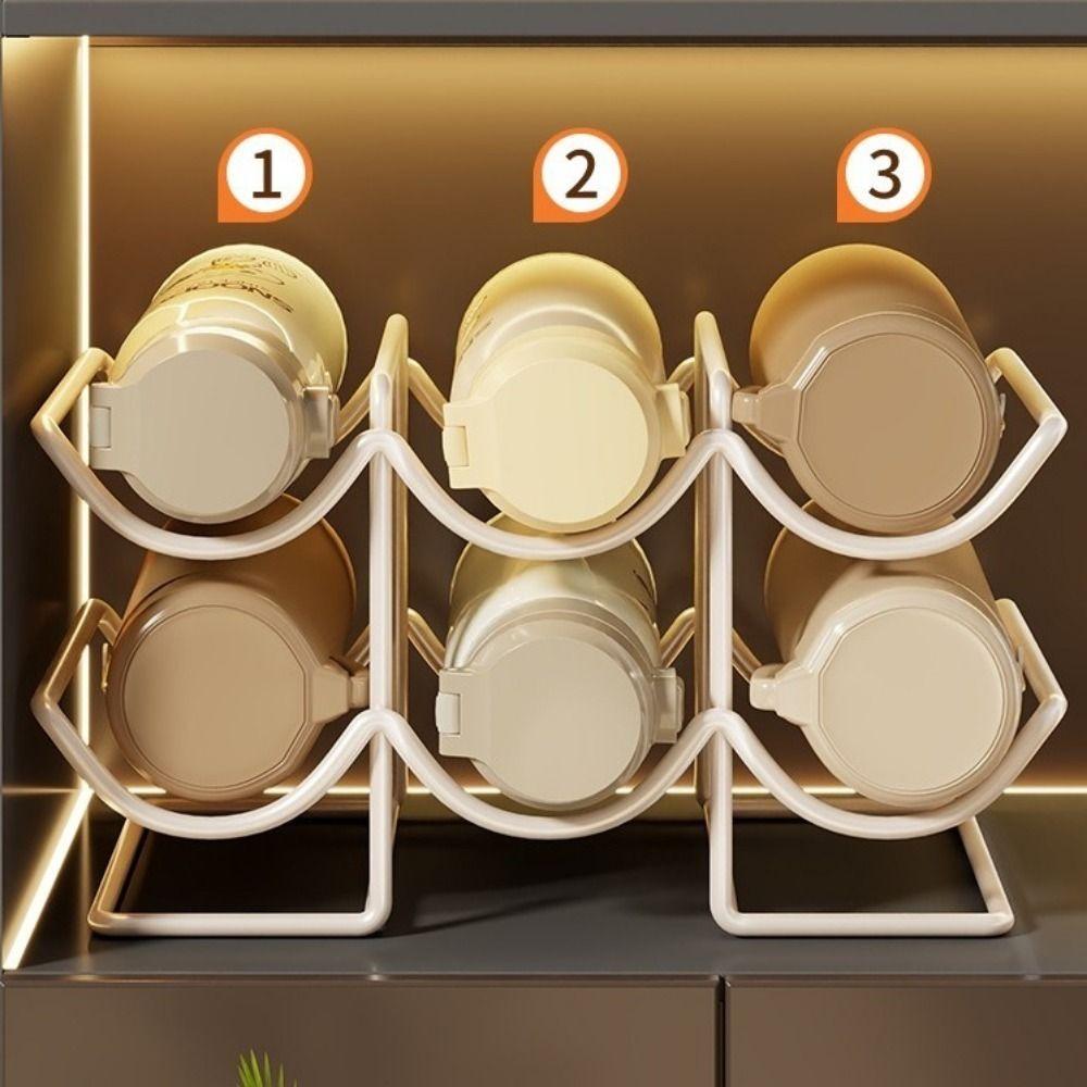Iron Metal Cup Holder 2/3 Layers Wine Water Bottle Holder Creative Cup Storage Rack Pantry