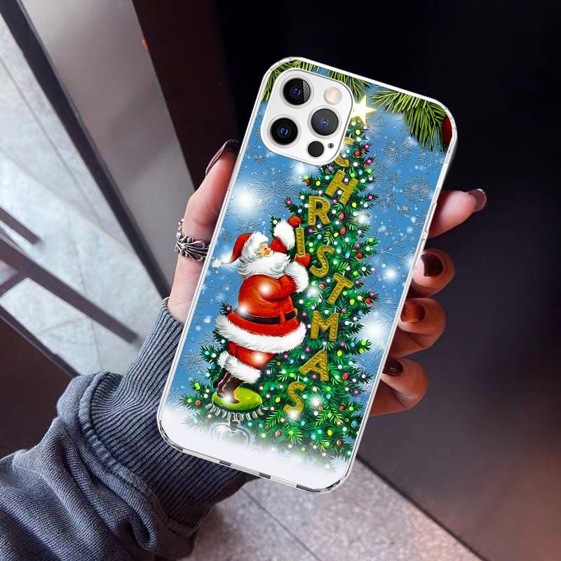 Christmas Santa Claus Present Phone Case For iPhone 17 Air 16 15 Pro Max 14 Plus 13 Mini 12 11 Cover 7 8 SE Silicone Shell Print