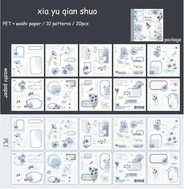 40Pcs/set Four-season Themed Dual-material Die-cut Flower Border Sticker Book DIY Junk Journal Scrapbooking Supplies Journaling Supplies