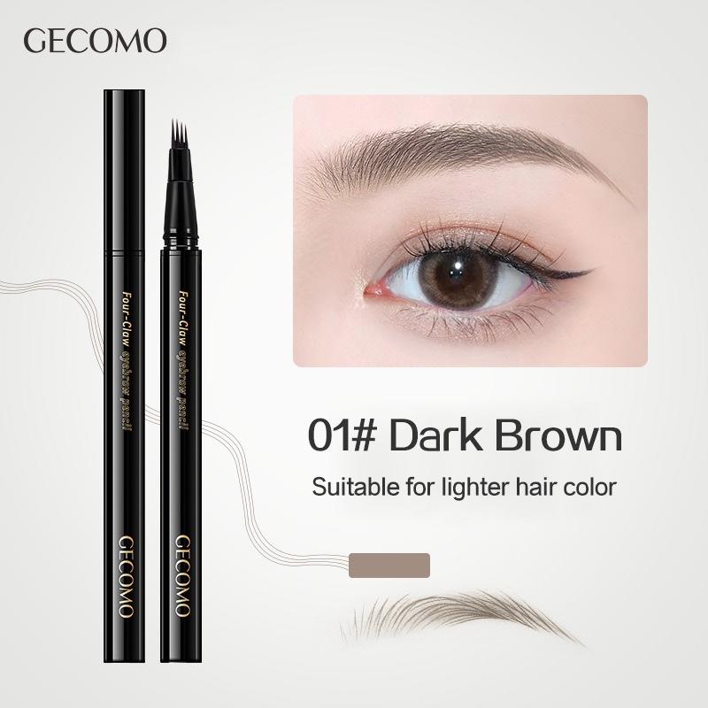 

GECOMO Fine And Smooth Four-Claw Water Eyebrow Pencil Long Lasting Natural Wild Eyebrow Waterproof Lower Res Female