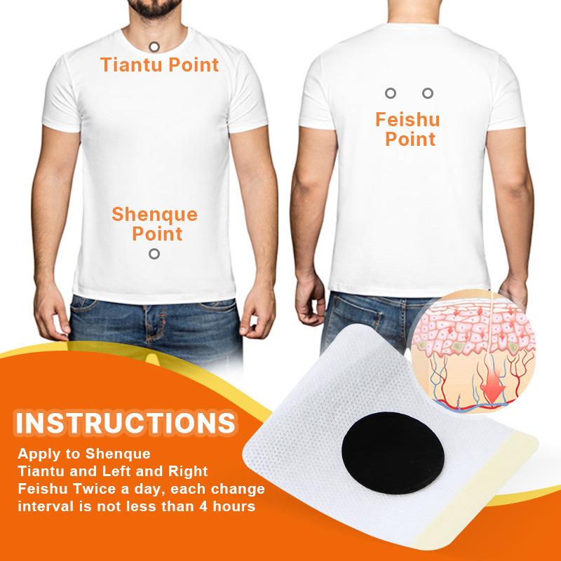 6 Stück/Beutel Hustenpflaster Hustenkräuter Feuchtigkeitspflaster zur Linderung von Husten Asthma