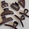 Chocolate Acetate Shark Hair Claw Elegant Women High Grade Back Head Hair Clip Fashion Luxury Solid Color Hair Grab Daily Hair Accessories