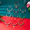 10Pcs/Set Christmas Santa Claus Snowman Snowflake Deer Tree Gingerbread Gloves Crystal Rice Beads Bracelet For Women Men Jewelry