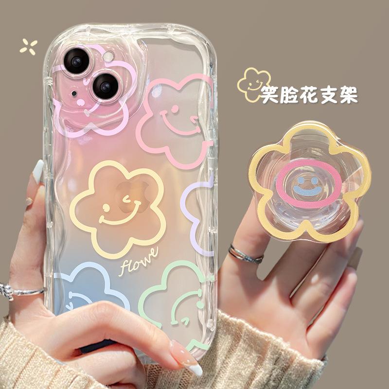 Acrylic mobile phone airbag bracket flower mobile phone lazy air cushion support frame paste mobile phone case ring buckle