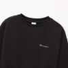 Champion Basic Crew Neck Long Fleece with Embroidered Off Black Women's Sweatshirt, Sleeve, Trim, (CW-B002)