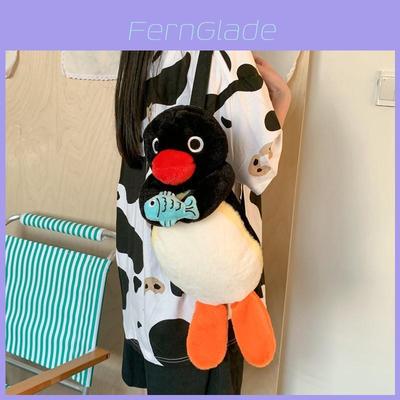 Cartoon Penguin Plush Backpack For Girls Kids Soft Toy School Bag With Zipper Closure And Inner Pocket