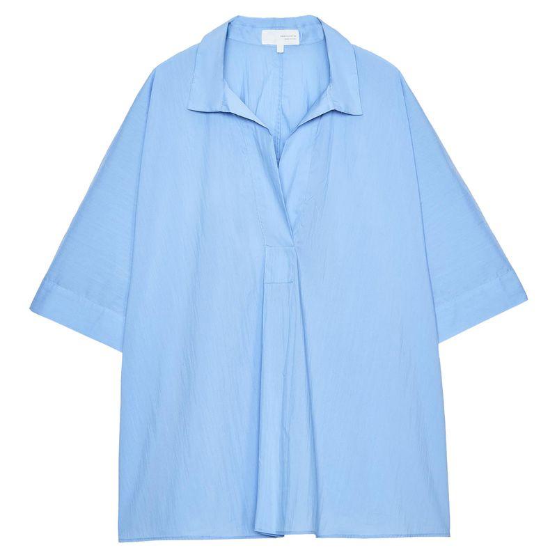 Zaprha2025 Autumn New Solid Loose V-neck Short sleeve Casual Shirts Women Idle Style Slimming 5344118