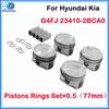 4pcs G4FJ 77.5mm Engine Pistons Rings Set +0.5mm For 2011- Hyundai Kia 1.6T 23410-2BCA0 New Car Accessories