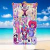 Quick Dry Beach Towel Digital Circus Pattern, Lightweight Absorbent Towel for Pool Beach Vacation Use