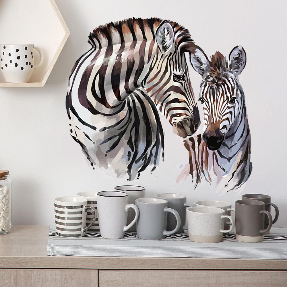 Creative Zebra Animal Wall Sticker for Bedroom Window Laundry Room Cabinet Makeover Self-Adhesive Removable Home Decor