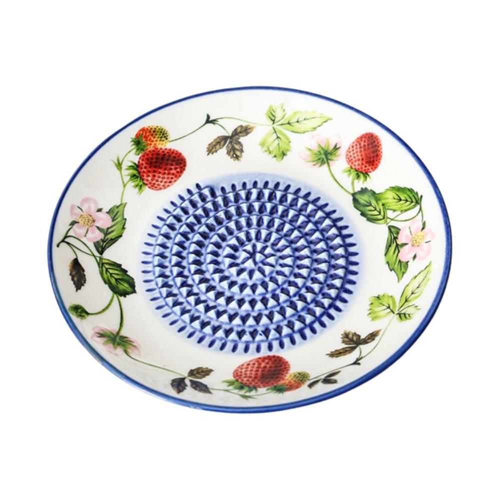 Round Plate Manual Garlic Masher Non-Slip Vegetable Grating Plate Ceramic Ginger Grater Kitchen
