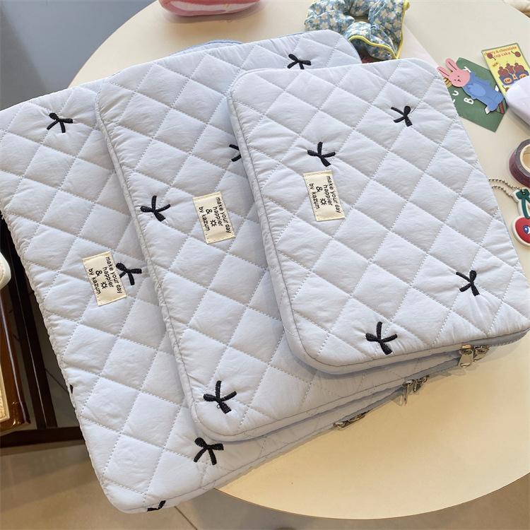 TS JYL laptop bag,Cross Border Korean Cute Bow iPad Sleeve Niche Design Tablet Storage Bag 11 inches синий