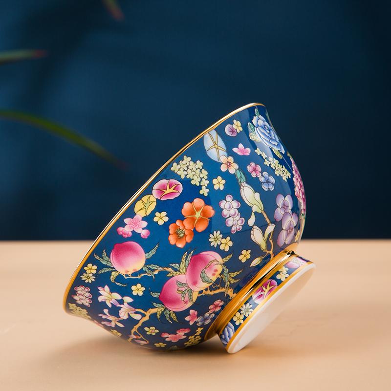 Enamel Color Bone China Rice Bowl Noodle Bowl Single Chinese Palace Style High Scalding Bowl Jingdezhen Tableware