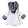 Women's Open Front Coat with Faux Fur Collar And Cuff Casual Long Sleeve Furry Jacket Fall Winter Fuzzy Warm Outerwear