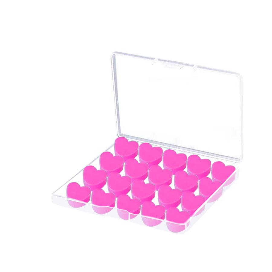 Heart-Shaped Silicone Earplugs Set - 20 Pieces, Noise-Reducing, Perfect for Swimming and Sleep
