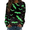 Halloween Pattern Sweatshirts Pumpkin Bat 3D Print Women's Hoodies Raglan Long Sleeve Pullovers Harajuku Tops Female Clothing