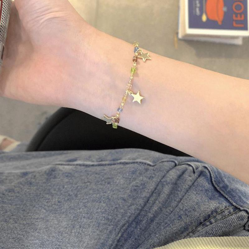 Brățară Colorată cu Stele Mărgelate Pentru Femei Brățară cu Farmece Vintage