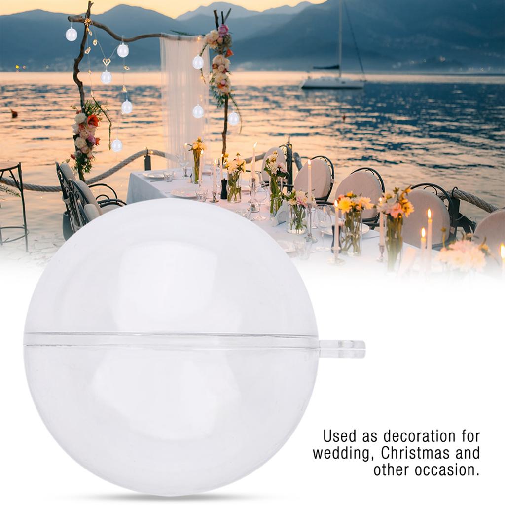 20Pcs Fillable Clear Plastic Ball Wedding Christmas Decoration Ornaments (10cm)