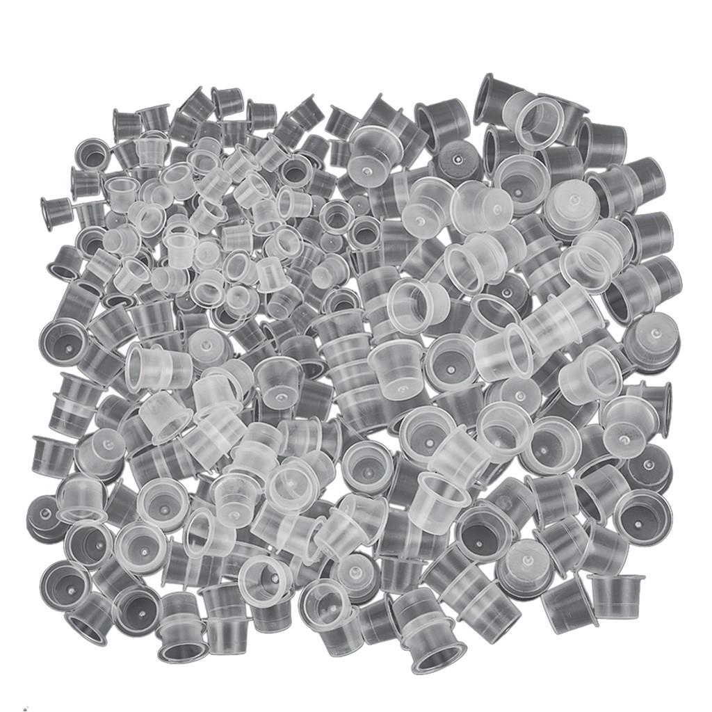 

300Pcs Disposable Small Ink Pigment Caps Plastic Cups Holders Supplies