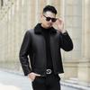 Men's Plus Velvet Thickened Faux Fur Collar Leather Jacket