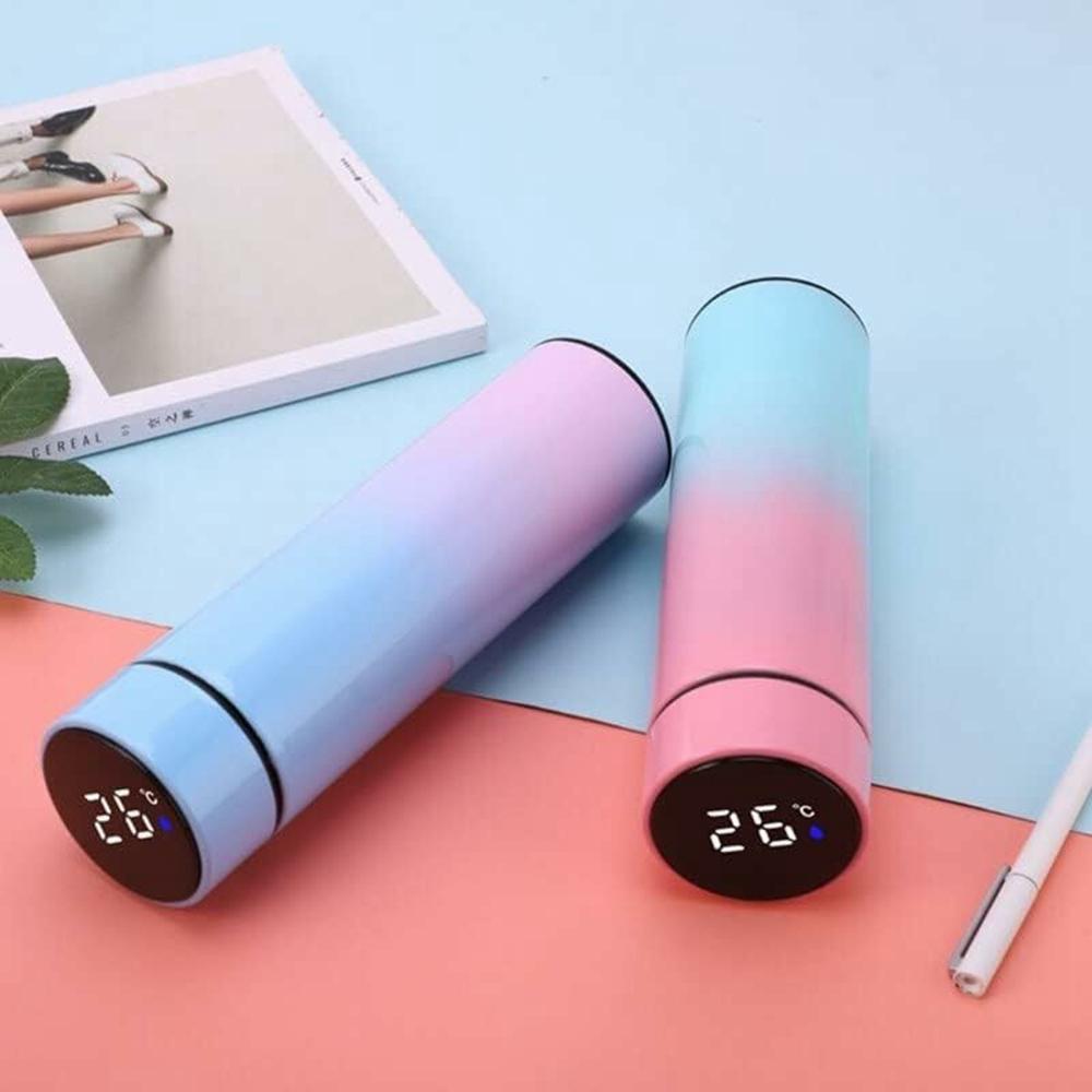 500ML Gradient Color Insulated Bottle with Smart Temperature Display 304 Stainless Steel Double Wall Vacuum Cup