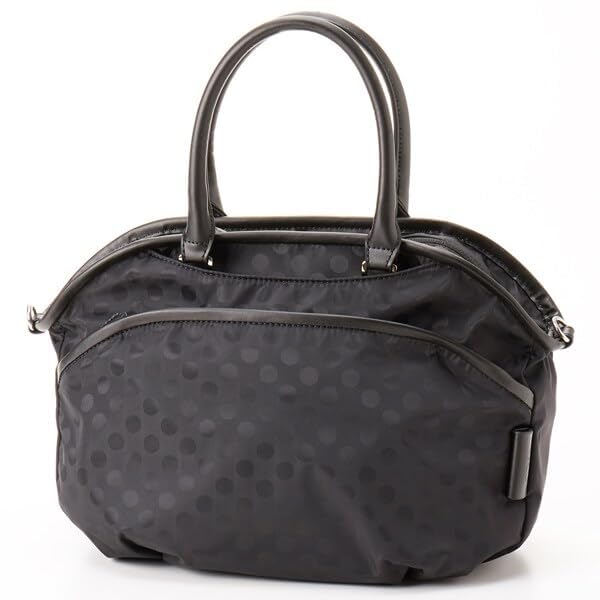 Tote Bag Polka Dots Piping Pocket 2WAY Mini Tote Black [Isaac] (10)