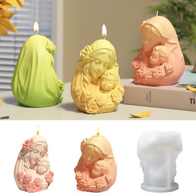 Muttertags-Aromatherapie-Kerzen-Silikonform Seifenform Mutter-und-Kind-Ornament Aromatherapie-Gipsform Muttertagsgeschenk