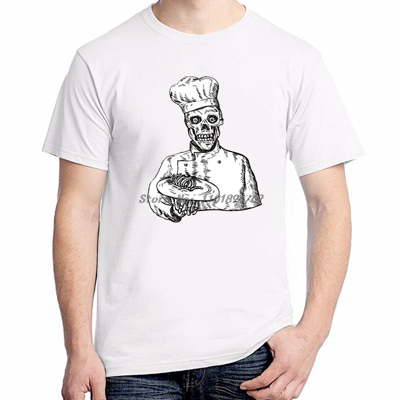 Funny Skeleton Chef Graphic T Shirts Fashion Tees Tops Summer Cotton New Shirts And Tshirts Unisex Oneck Print T Shirt