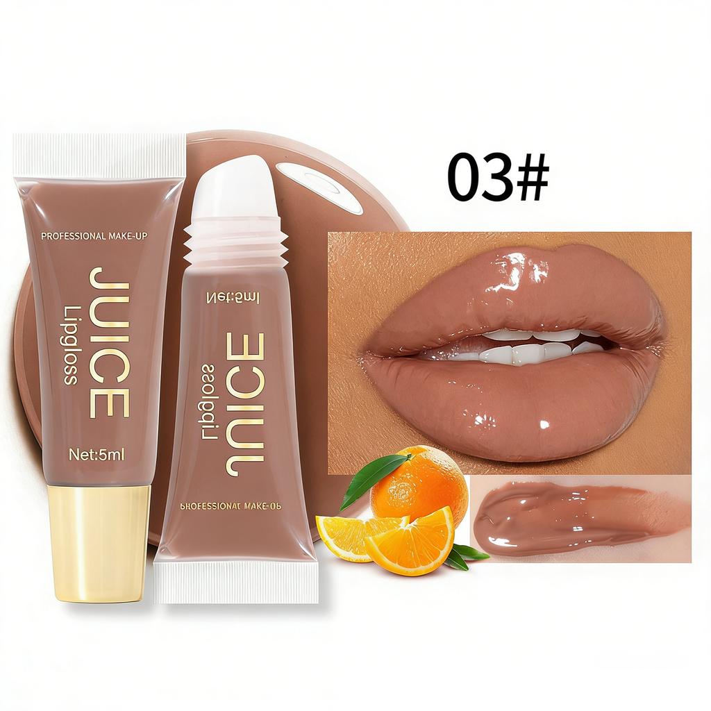 Plumping Lip Oil with Fruit Flavor, Mirror Shine Gloss - Long-Lasting Hydration Makeup for Women