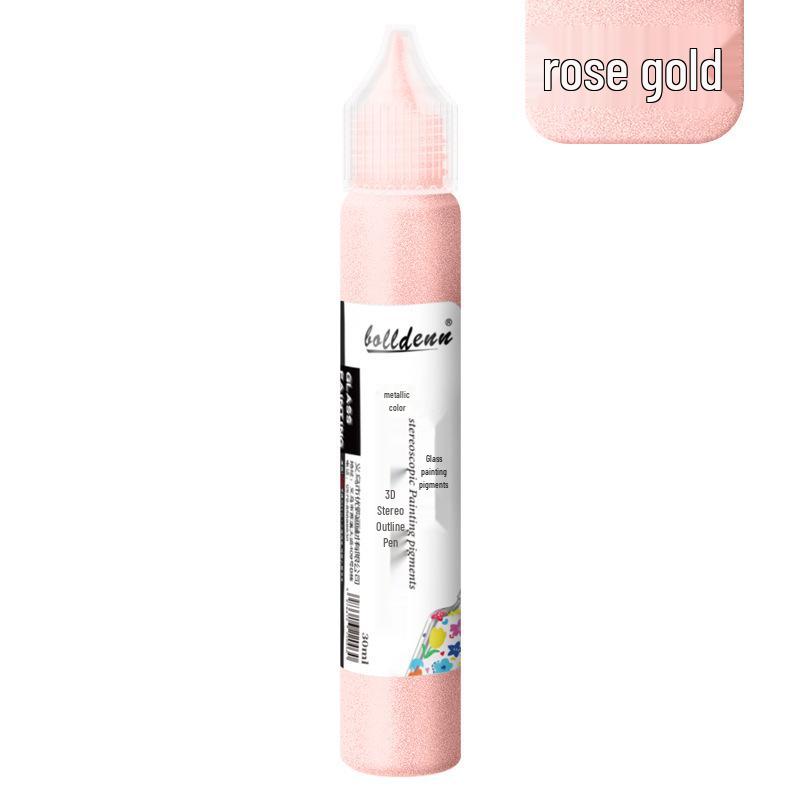 30ml Gold 3D Glass Paint Pen - Waterproof, No-Bake Acrylic for DIY.