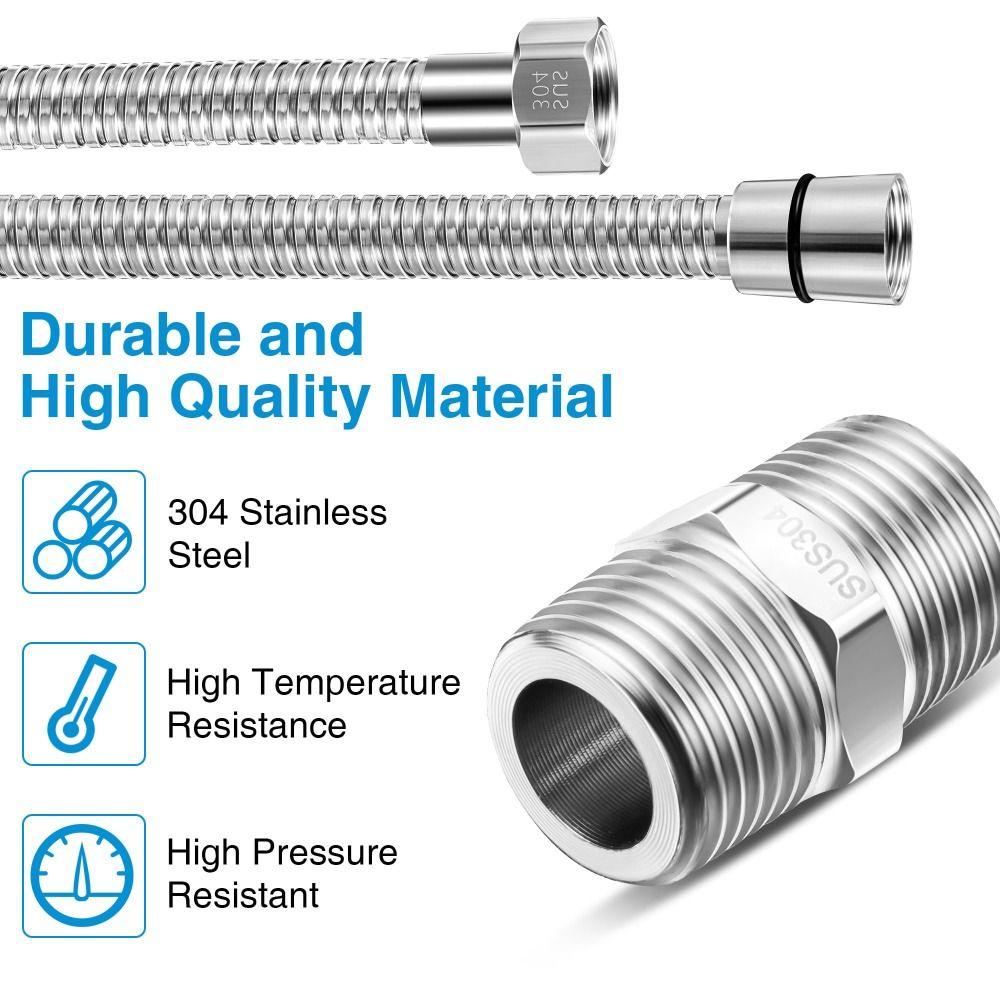 Large Bore Shower Head Hose 1.5/2m Shower Extension Tube Durable Faucet Hose  Home