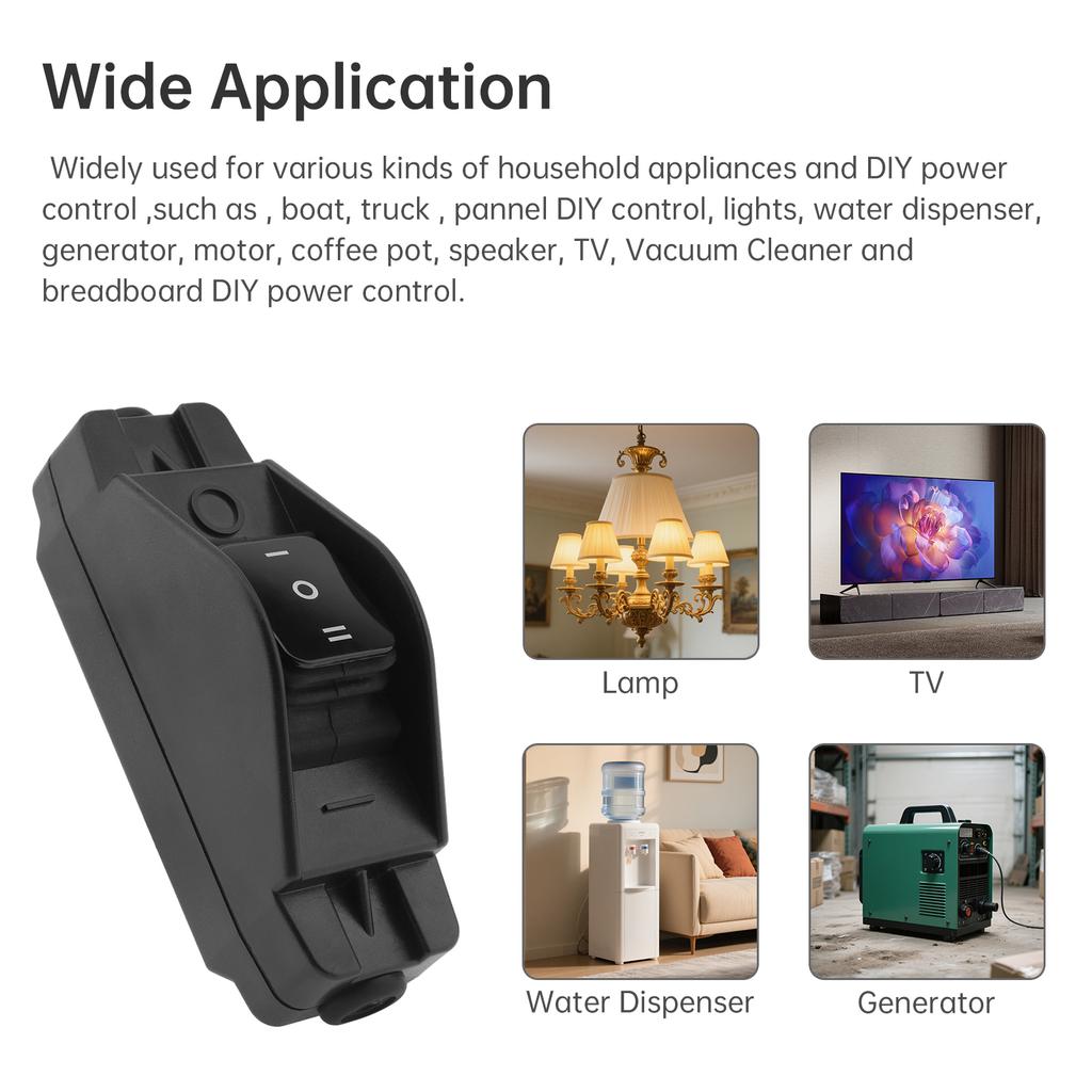 6 Pin 3 Position ON Off ON Waterproof Rocker Switch DC 12V 24V AC 110V 220V Maintained Latching Toggle Switch