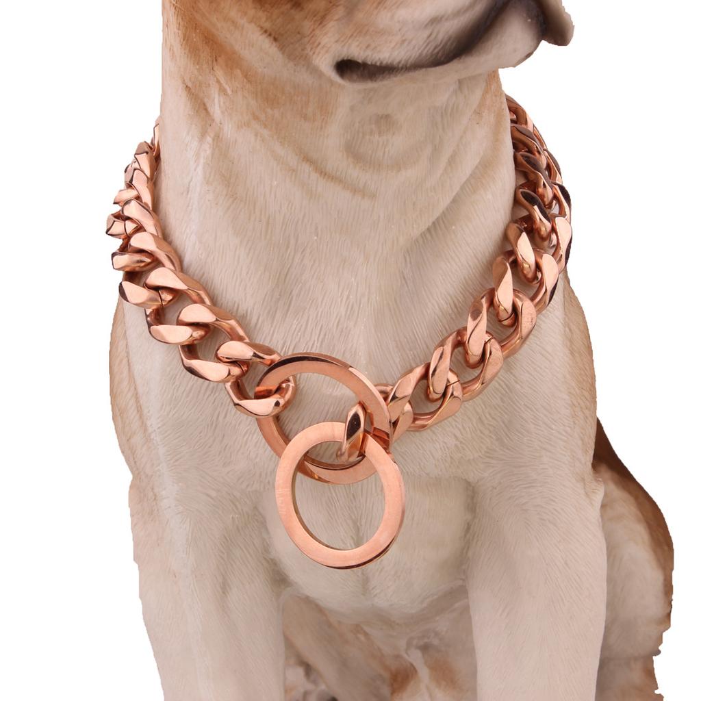 Luxusní obojek pro psa Zlatý náhrdelník pro mazlíčka Psí řetízkový choker Pro Pitbulla Buldoka Pudelem Francouzského buldočka Kovový obojek Šperky pro mazlíčky Produkty