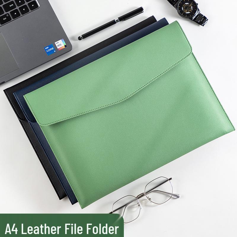 Imitation Leather A4 File Bag: Large Capacity Document Holder, Customizable with Company Logo