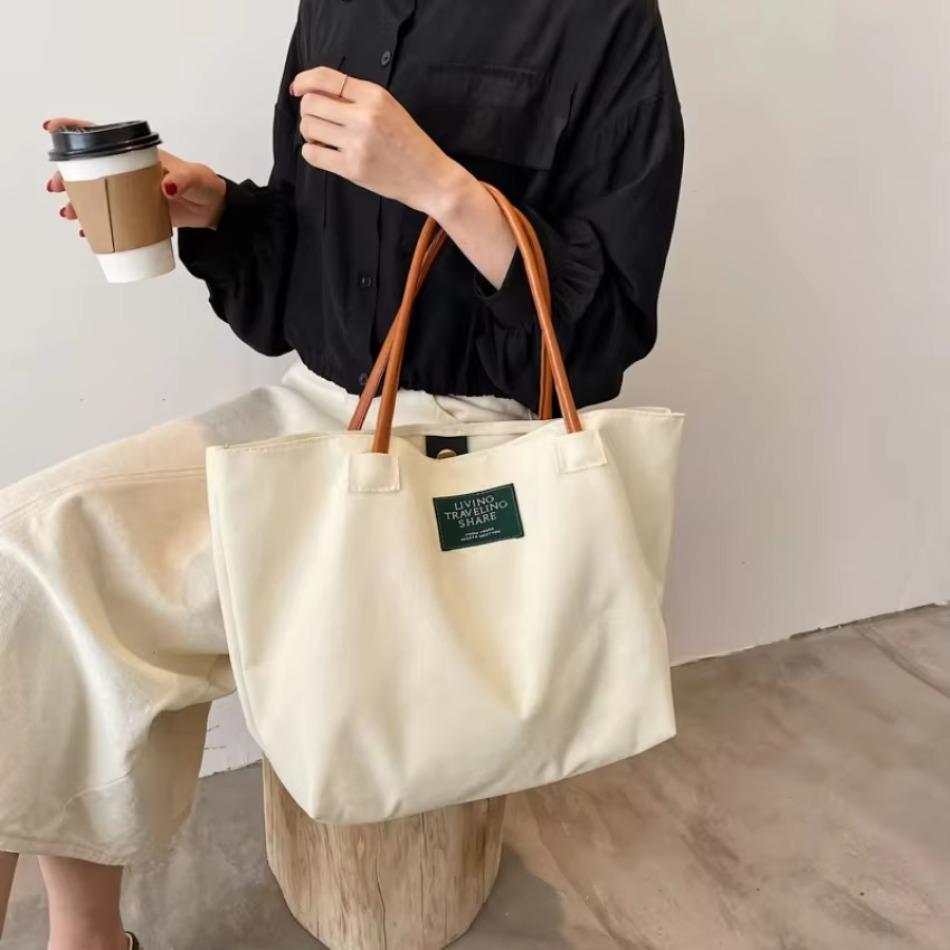 1 Pcs Popular Tote New Fashi Casual Design Female Canvas Student tide Big Women's Bag Handbag Tote Bags