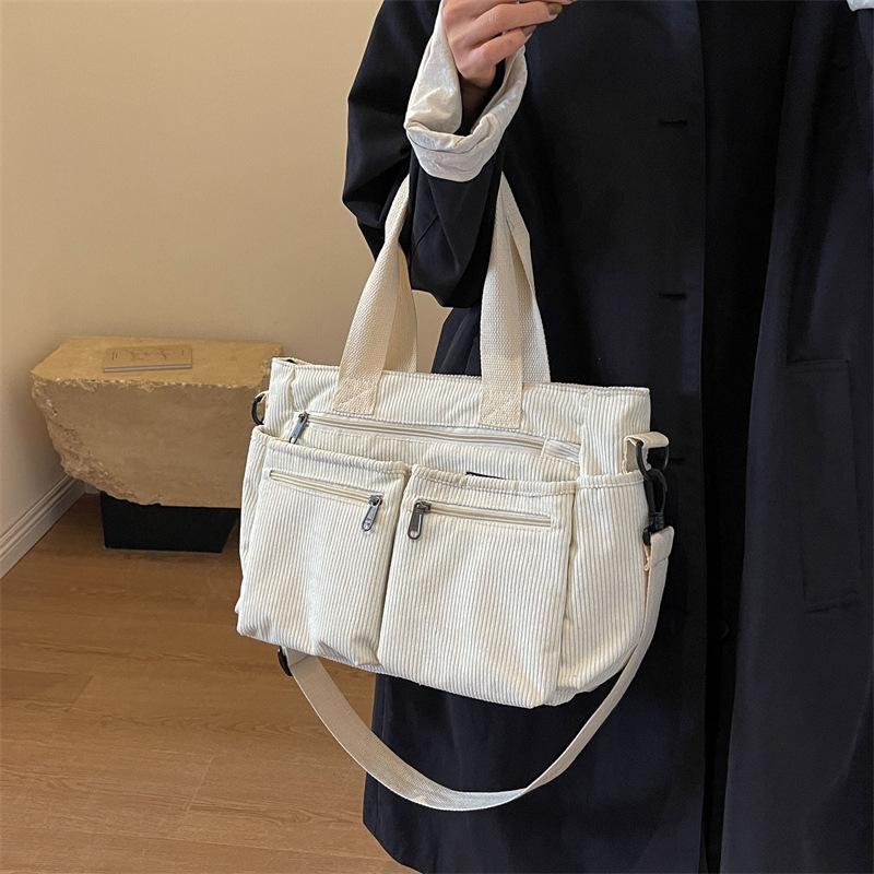 Large Capacity Student Flannel Women's Bag New Simple Women's Shoulder Messenger Bag Lazy Wind Handbag