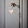 Heart Shape Keychain Multifunctional Fashion Accessory Key Ornament Stainless Steel Texture Present for Women and Couple