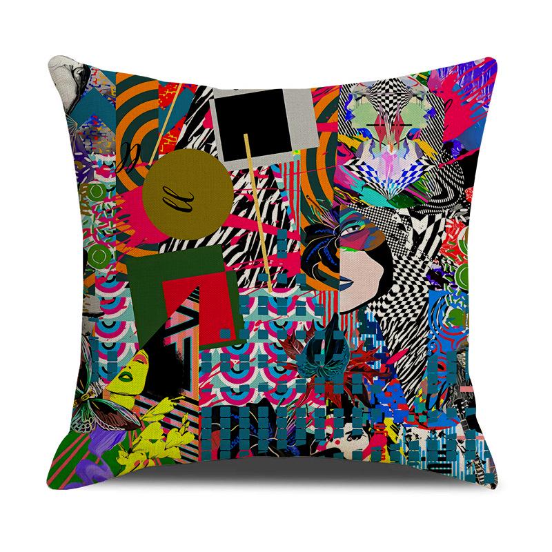 

Геометрическая Цветочная Листья Льняная Наволочка – Красочный Дизайн 45x45 cm