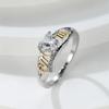 Mother'S Day Gift, Mother'S Love, Mother'S Love, Inlaid Love Zircon Two-Color Ring.