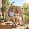 Round Egg Basket Chair, with Steel Stand, Sand
