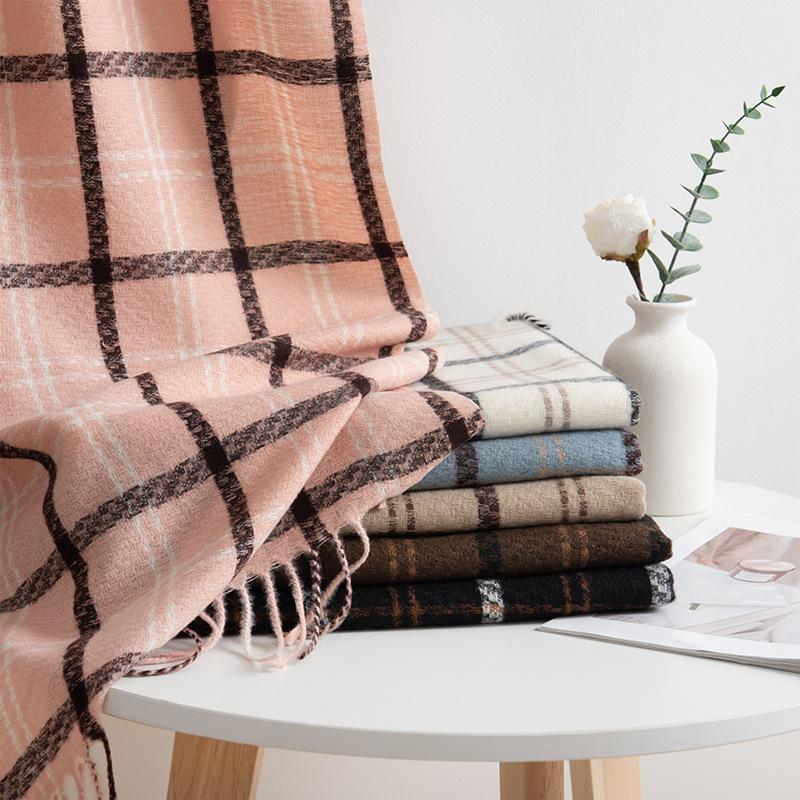 Autumn And Winter High-End Korean Plaid Scarf Casual Versatile Korean Women Versatile Shawl Women