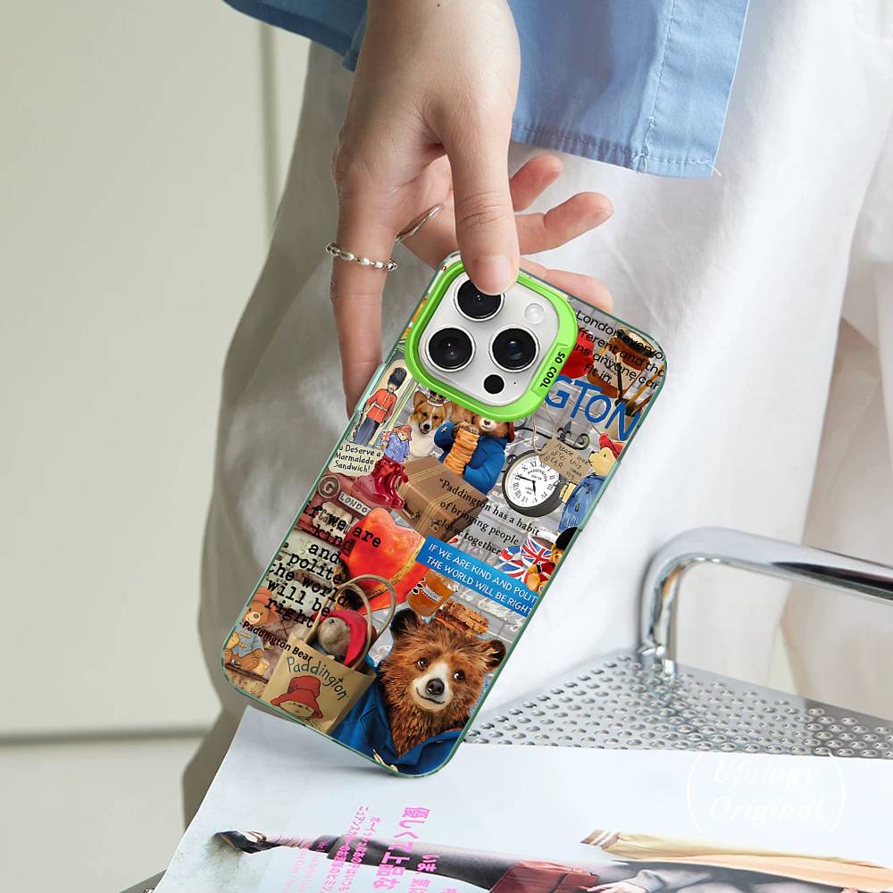 

P-Paddington Bear Colorful Shockproof For IPhone 17 11 12 13 14 15 16 Pro Max 16E Plus Phone Cover iPhone 16pro max