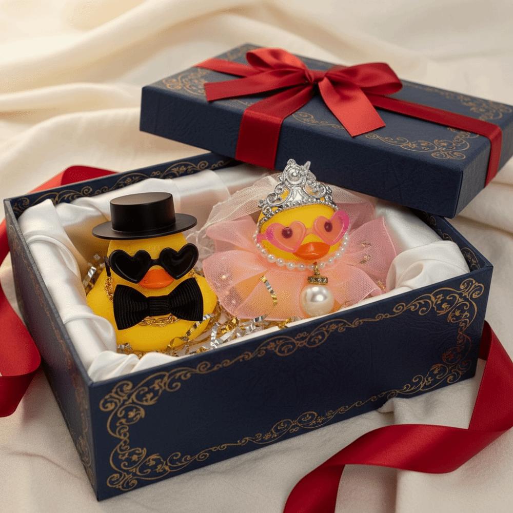 Lustige Hochzeits-Enten-Dekorationen Geschenke Gastgeschenke Partyzubehör Paar-Enten-Ornament-Set Dekoration