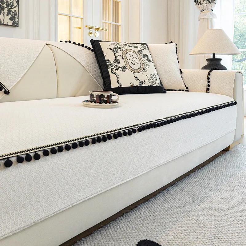 

Роскошный шенилловый нескользящий чехол для дивана, защитный чехол для шезлонга, универсальный чехол для углового дивана, подушки, полотенца, защитные чехлы для мебели на все времена A 70x70